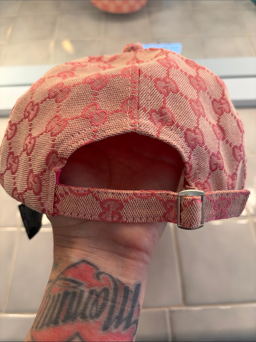 Gucci inspired Pink Monogram NY Yankees Baseball Cap - Picture 2 of 3